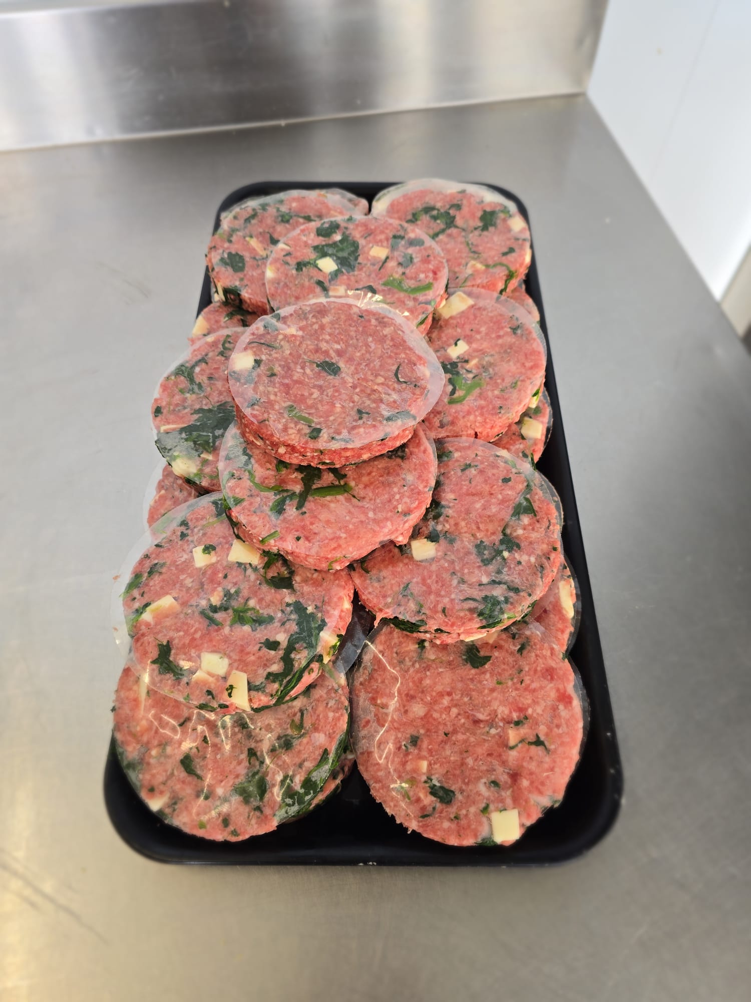 Hamburger formaggio e spinaci